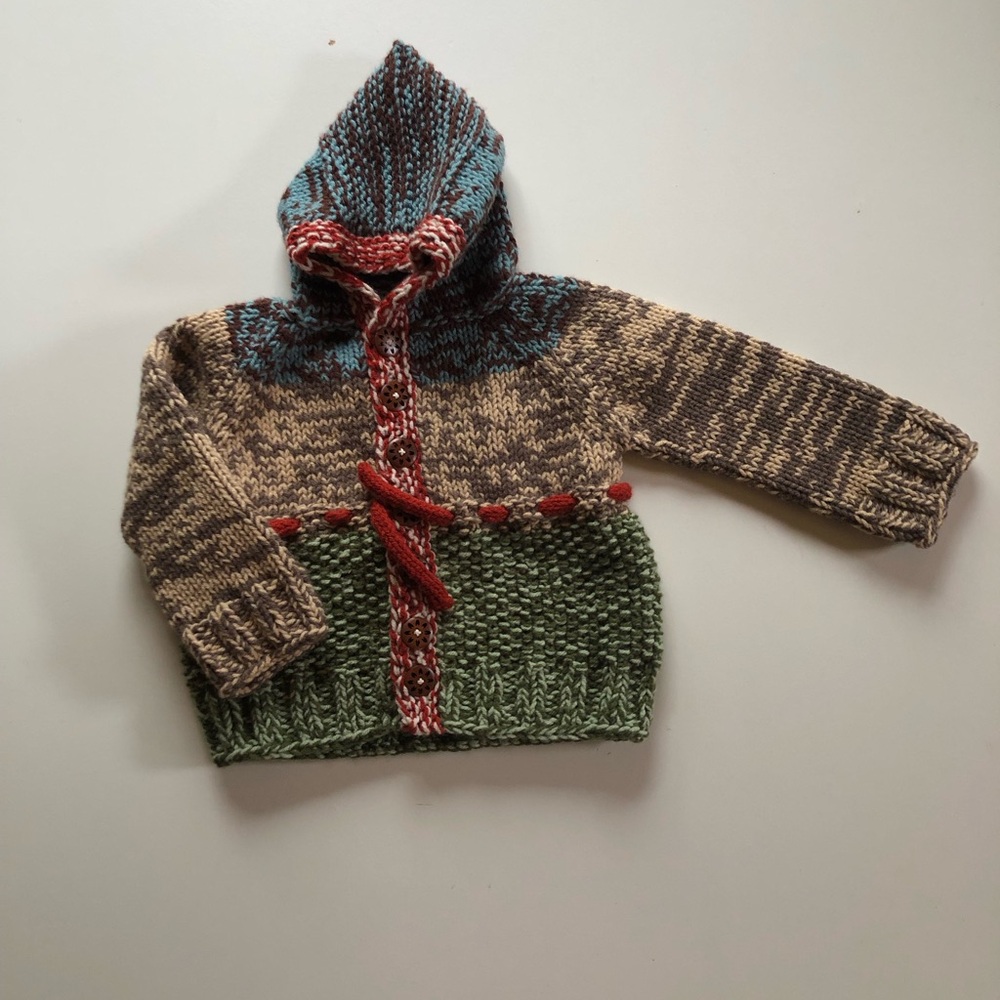Hand knit 2T sweater coat